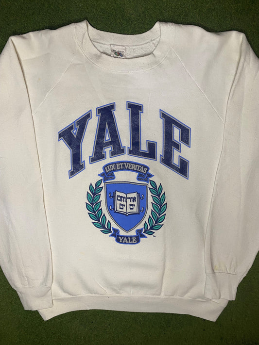 80s Yale Bulldogs - Vintage Ivy League Sweatshirt (2XL) - Gametime Vintage