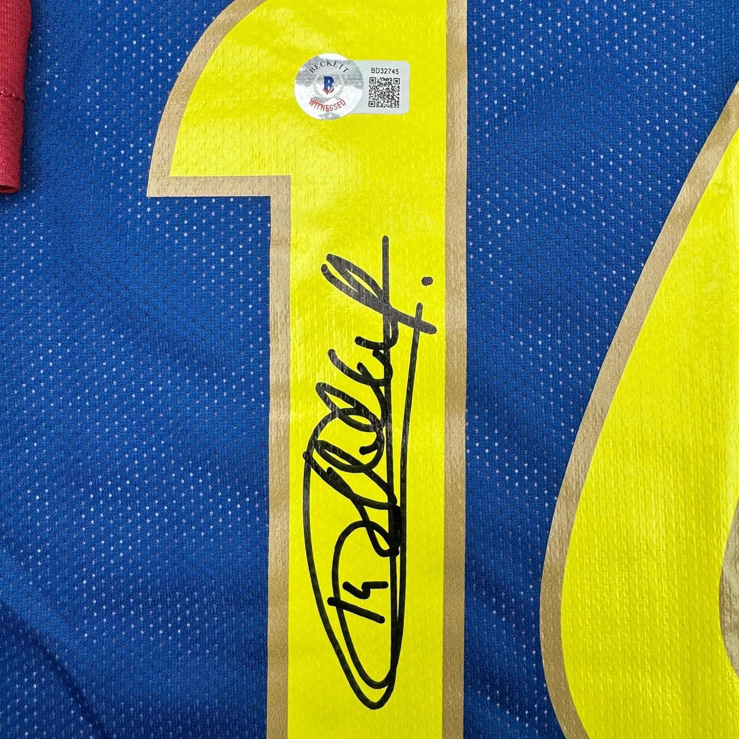 Framed Autographed/Signed Thierry Henry 35x39 FC Barcelona Blue Soccer Jersey Beckett BAS COA