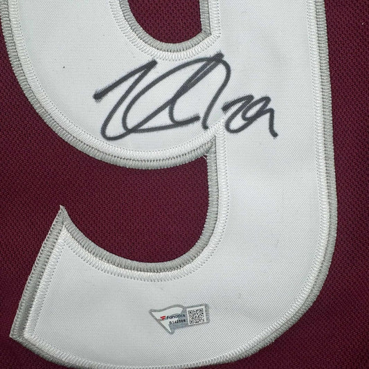 Framed Autographed/Signed Nathan MacKinnon 35x39 Colorado Avalanche Authentic Maroon Hockey Jersey Fanatics COA