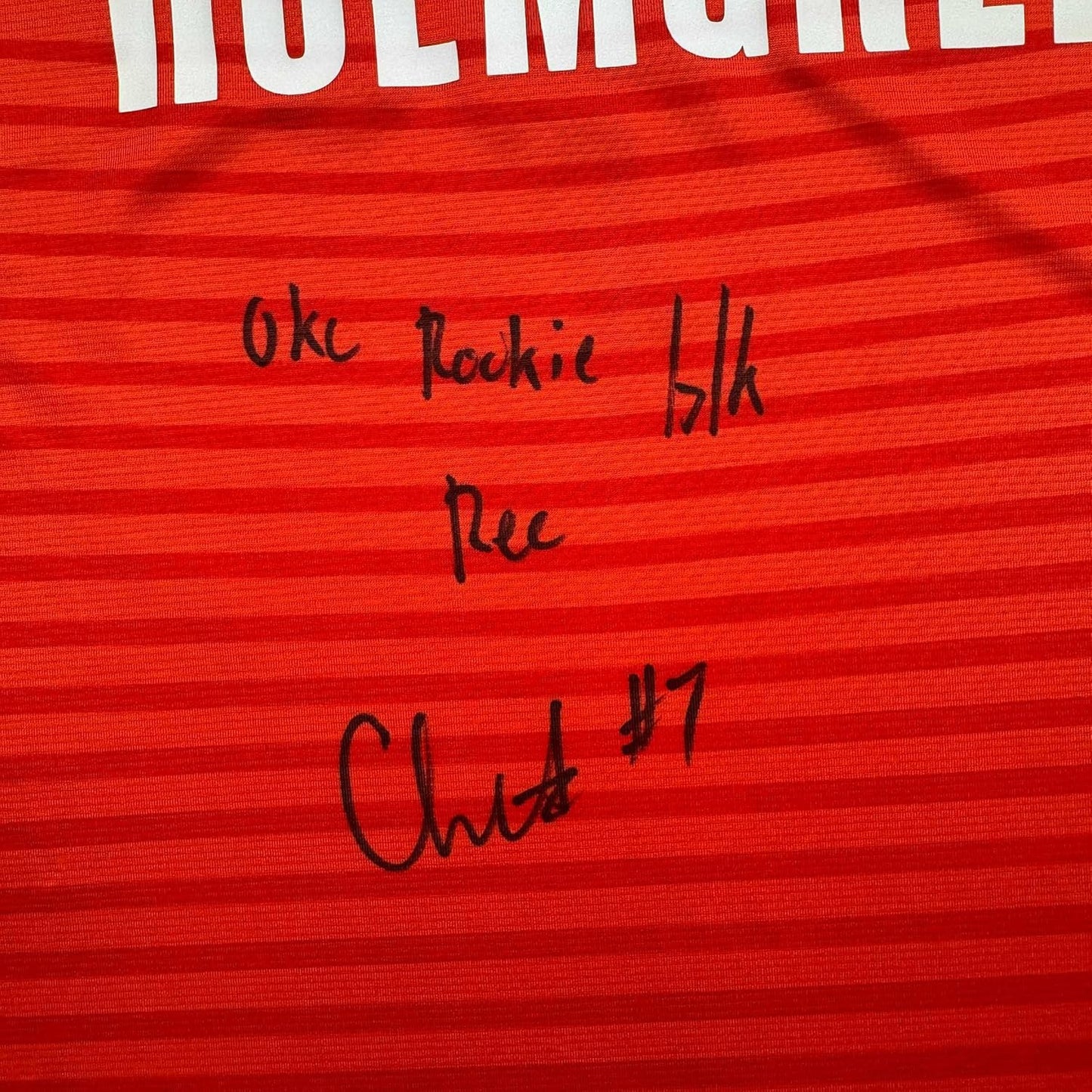 Framed Autographed/Signed Chet Holmgren "OKC Rookie Blk Rec" 35x39 Oklahoma City Thunder Orange Basketball Jersey Beckett BAS COA