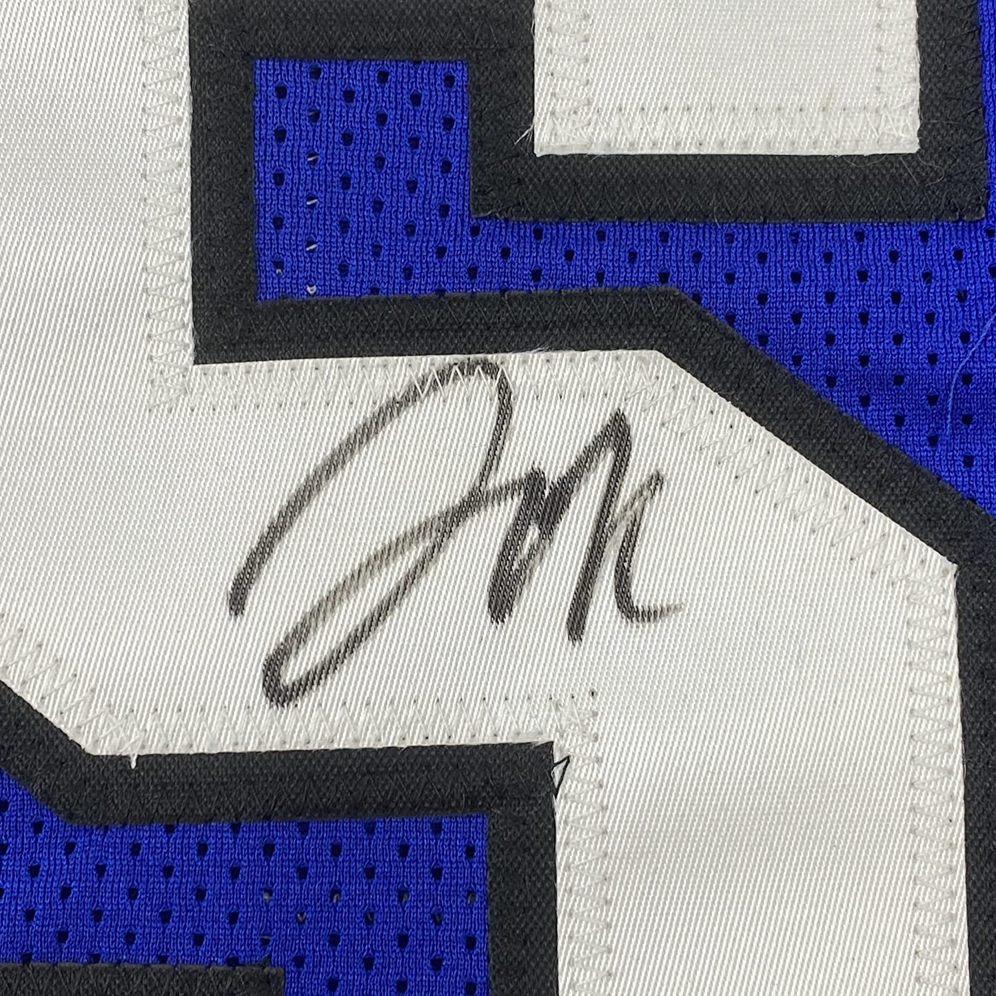 Framed Autographed/Signed Jahlil Okafor 35x39 Duke Blue College Basketball Jersey JSA COA