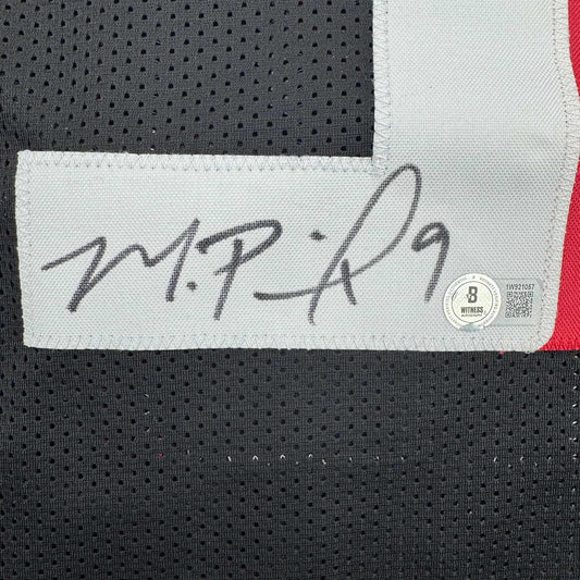 Framed Autographed/Signed Michael Penix Jr. 35x39 Atlanta Black Football Jersey Beckett BAS COA