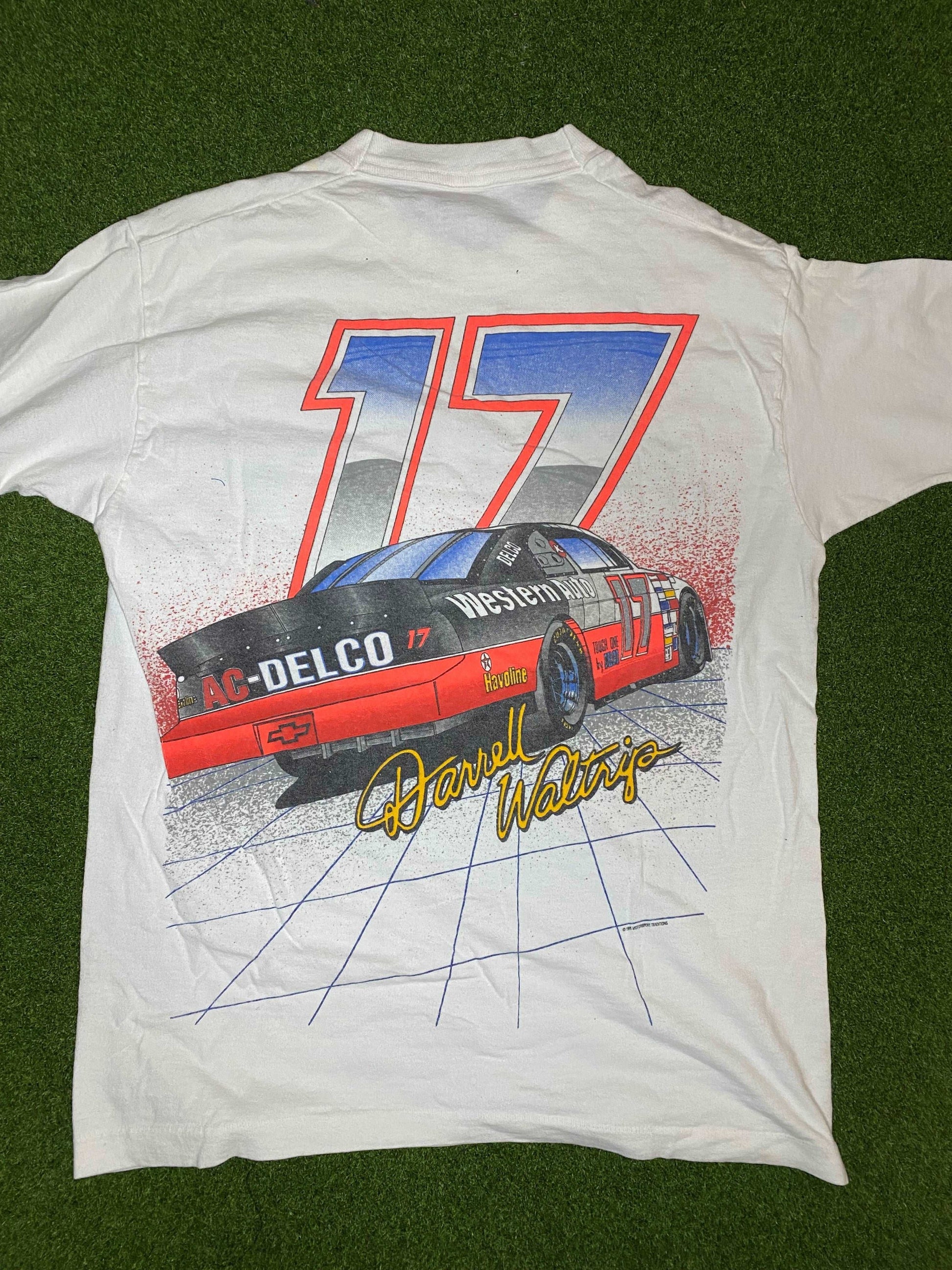 1995 Darrell Waltrip Double Sided - Monte Carlo - Vintage NASCAR Tee Shirt (Medium)