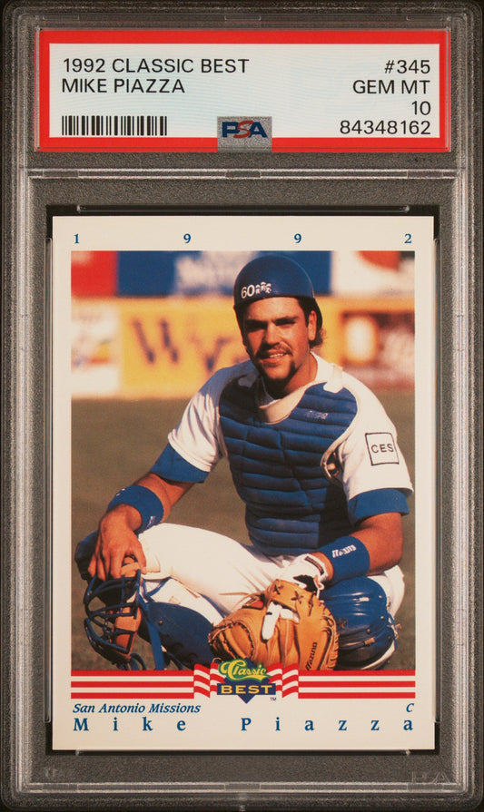 Graded 1992 Classic Best Mike Piazza #345 Rookie RC Baseball Card PSA 10 Gem Mint