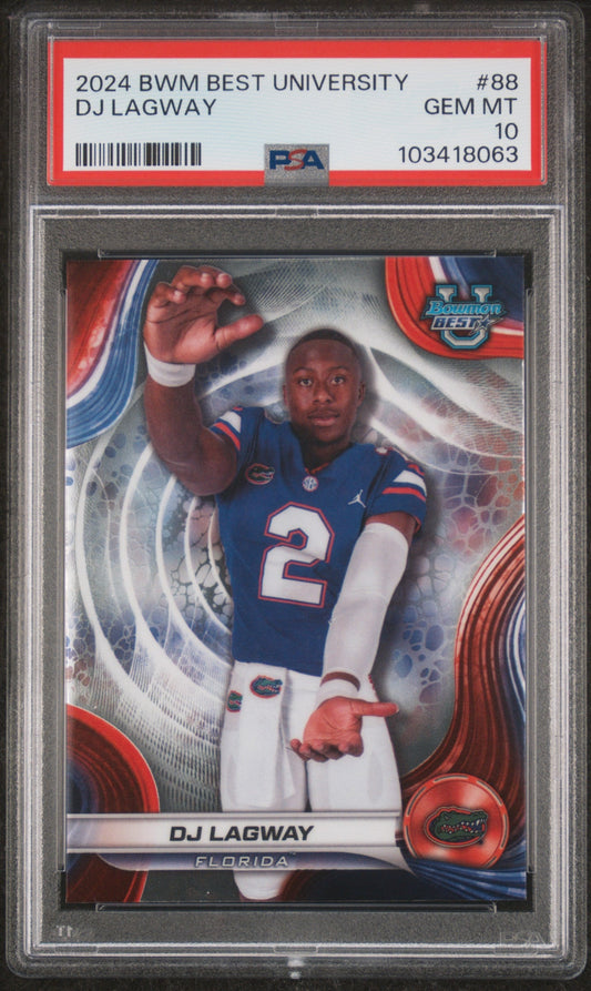 Graded 2024 Topps Bowman Best University DJ Lagway #88 Rookie RC Football Card PSA 10 Gem Mint