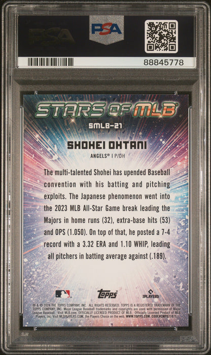 Graded 2024 Topps Shohei Ohtani #SMLB21 Stars of MLB Baseball Card PSA 10 Gem Mint