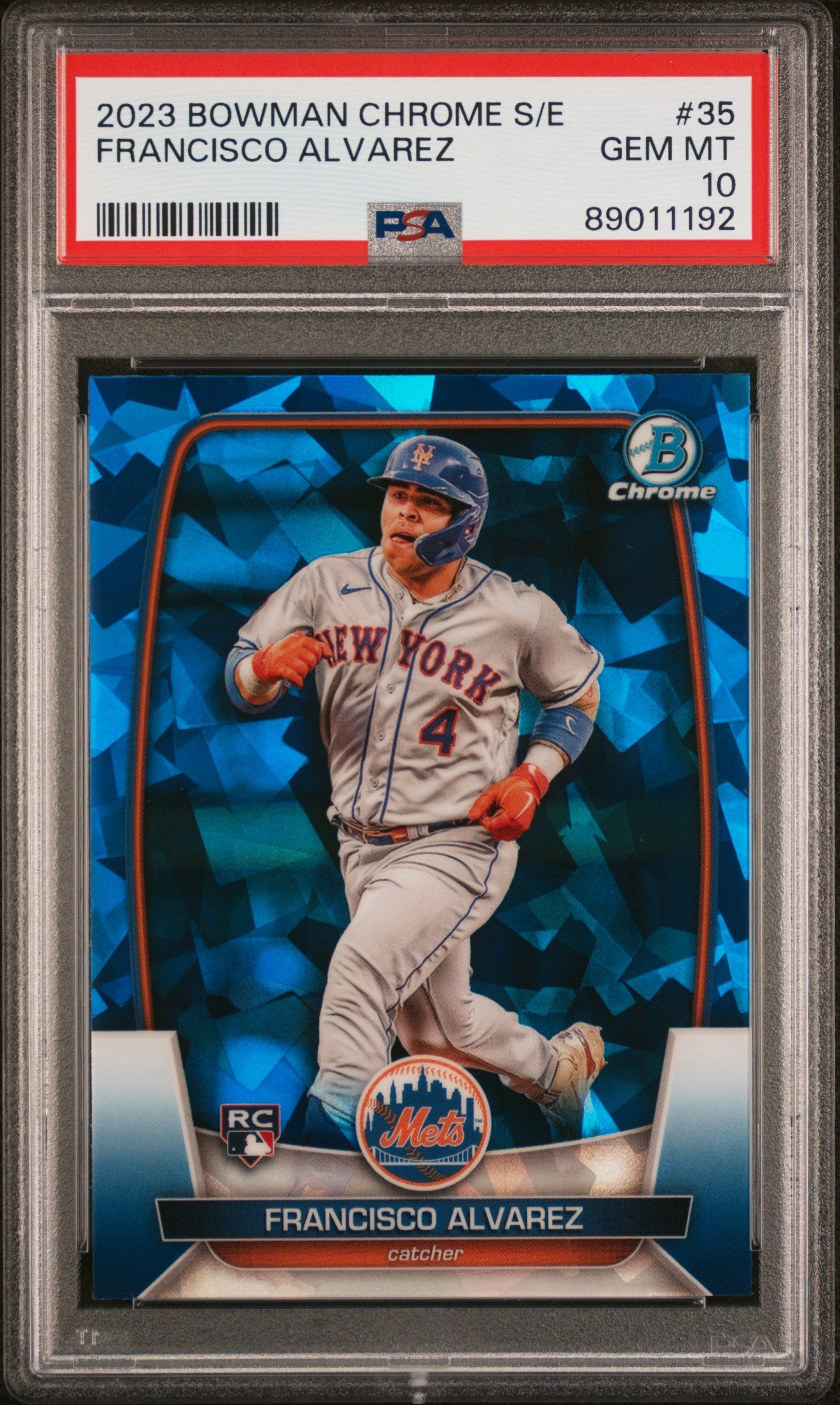 Graded 2023 Topps Bowman Chrome Sapphire Edition Francisco Alvarez #35 Rookie RC Baseball Card PSA 10 Gem Mint