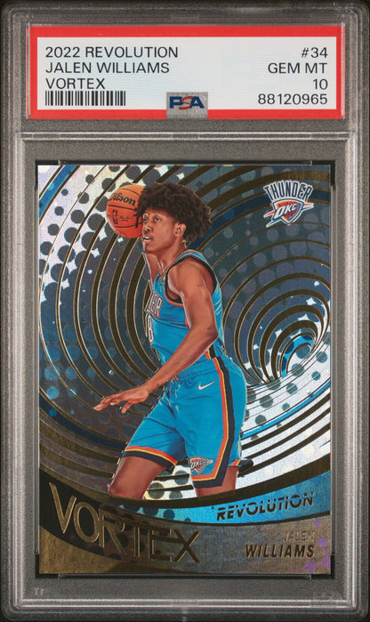 Graded 2022 Panini Revolution Jalen Williams #34 Vortex Rookie RC Basketball Card PSA 10 Gem Mint