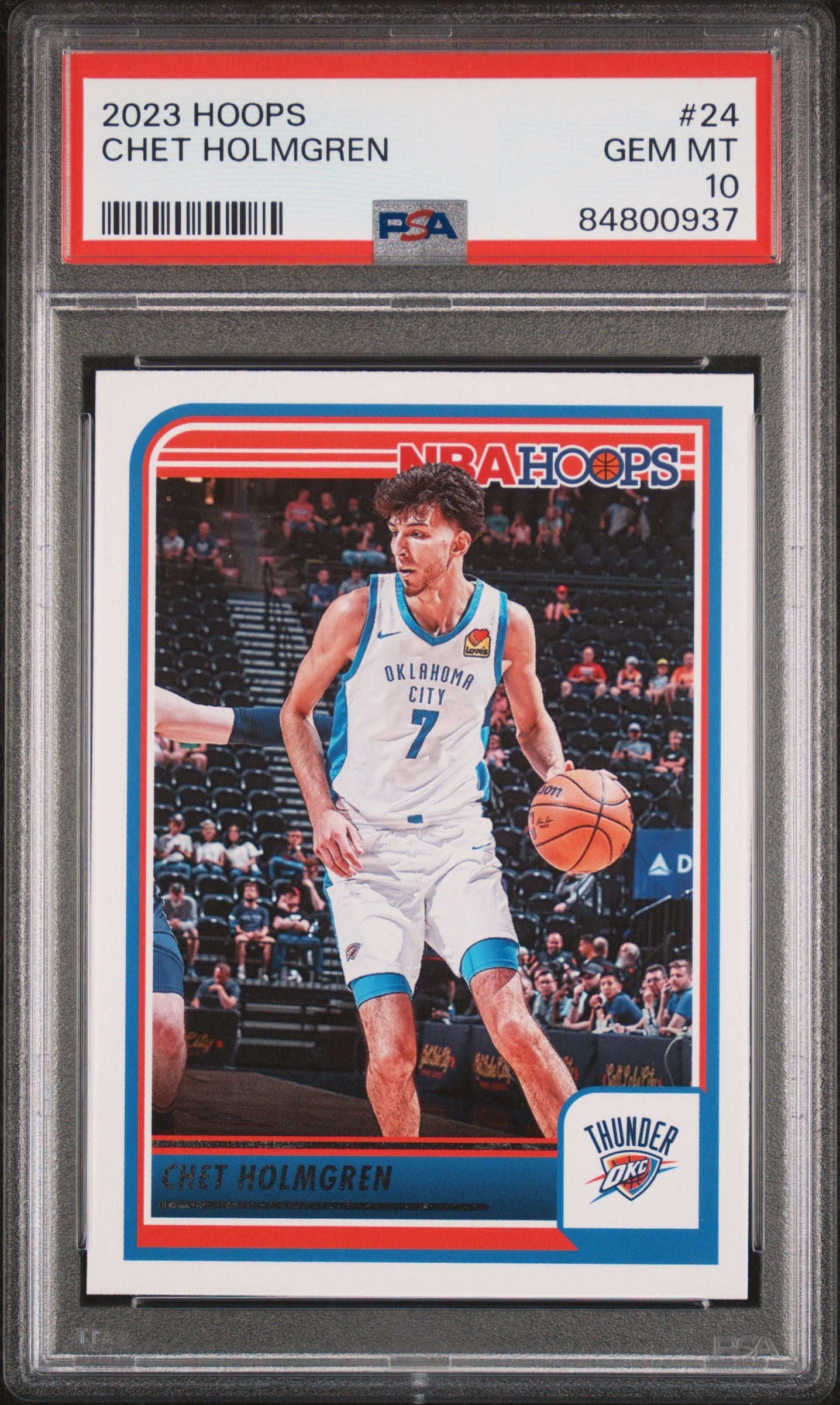Graded 2023 Panini NBA Hoops Chet Holmgren #24 Basketball Card PSA 10 Gem Mint