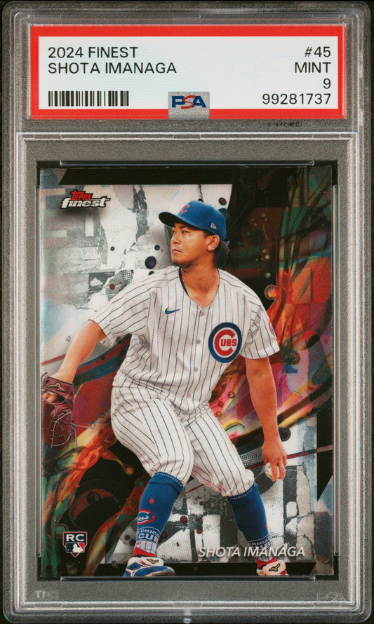 Graded 2024 Topps Finest Shota Imanaga #45 Rookie RC Baseball Card PSA 9 Mint