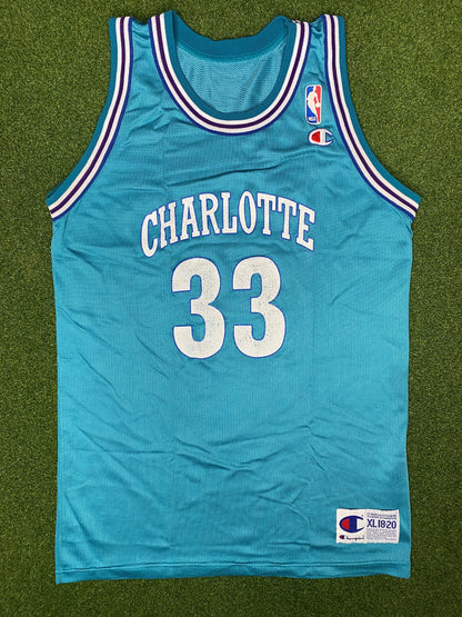 1992-1995 Charlotte Hornets - Alonzo Mourning #33 - Vintage NBA Jersey (Youth XL)