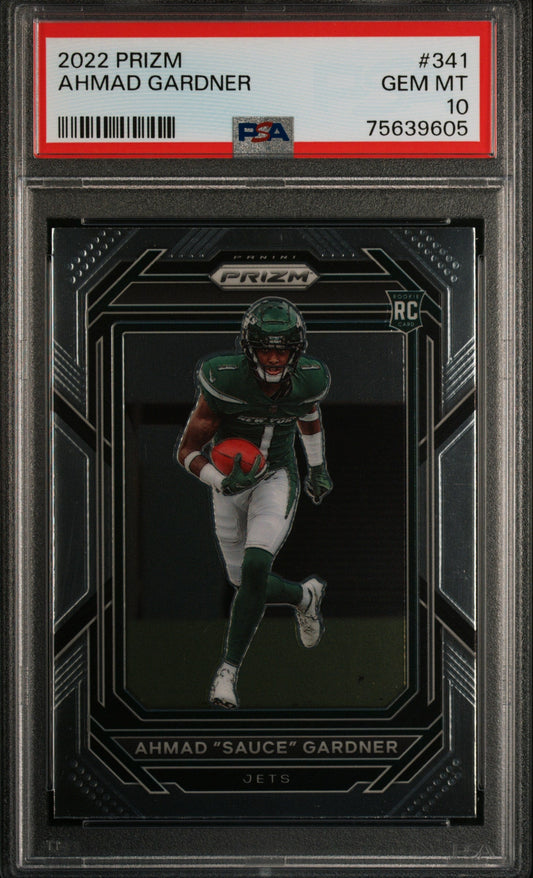 Graded 2022 Panini Prizm Ahmad Gardner #341 Rookie RC Football Card PSA 10 Gem Mint