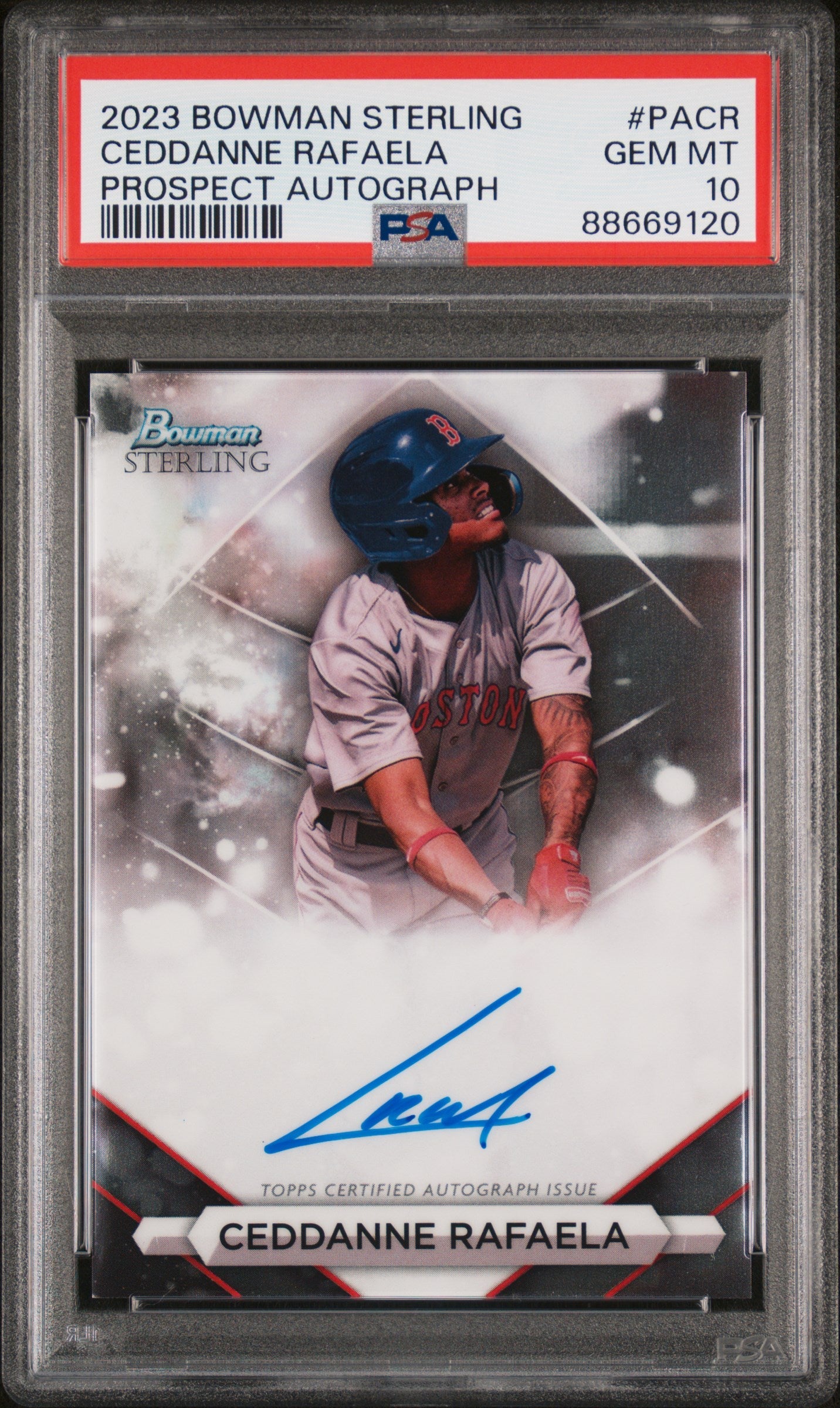 Graded 2023 Topps Bowman Sterling Ceddanne Rafaela #PACR Prospects Autograph Rookie RC Baseball Card PSA 10 Gem Mint