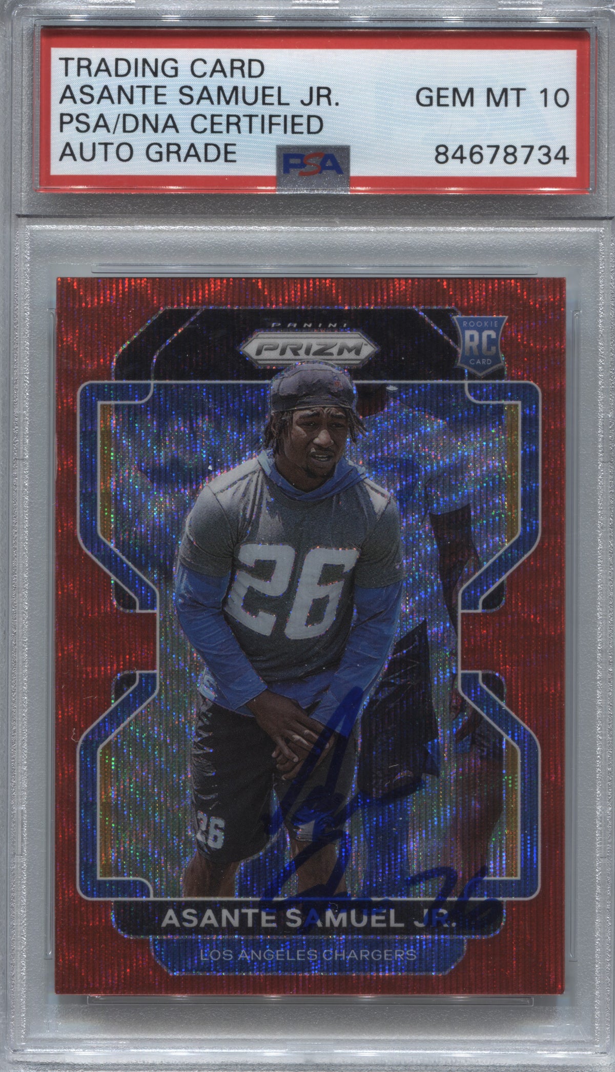 2021 Prizm Asante Samuel Jr. Red Wave /149 Signed Rookie PSA/DNA Auto 10