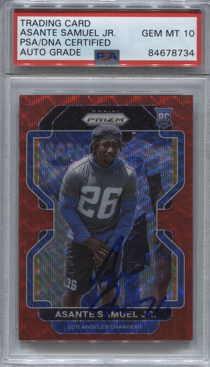 2021 Prizm Asante Samuel Jr. Red Wave /149 Signed Rookie PSA/DNA Auto 10