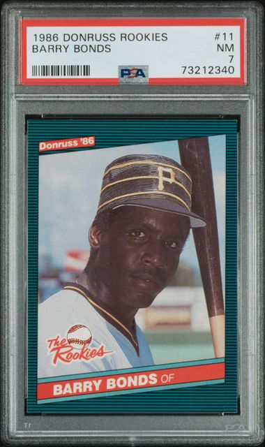 Graded 1986 Donruss Rookies Barry Bonds #11 Rookie RC Baseball Card PSA 7 Near Mint