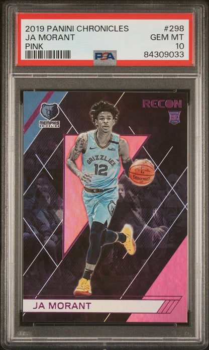Graded 2019 Panini Chronicles Ja Morant #298 Pink Rookie RC Basketball Card PSA 10 Gem Mint