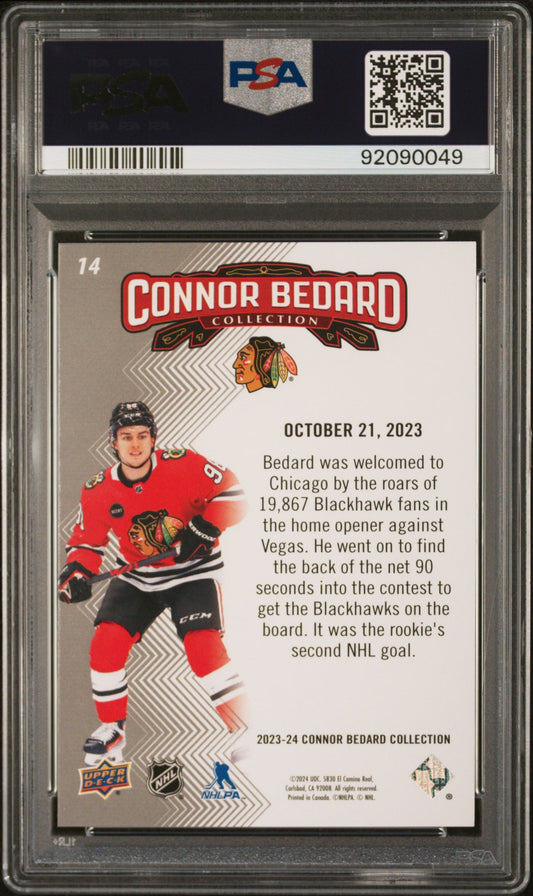 Graded 2023 Upper Deck Bedard Collection Connor Bedard #14 Rookie RC Hockey Card PSA 10 Gem Mint