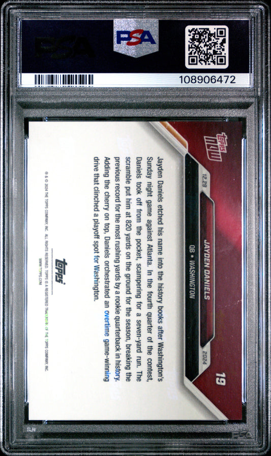 Graded 2024 Topps Now Jayden Daniels #19 Rookie RC Football Card PSA 10 Gem Mint