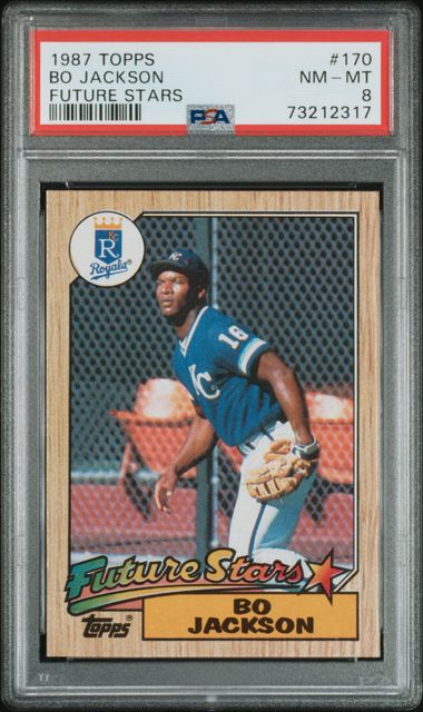Graded 1987 Topps Bo Jackson #170000 Rookie RC Baseball Card PSA 8 NM-MT