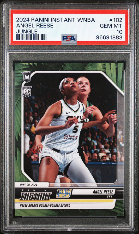 Graded 2024 Panini Instant WNBA Angel Reese #102 Jungle #/25 Rookie RC Basketball Card PSA 10 Gem Mint