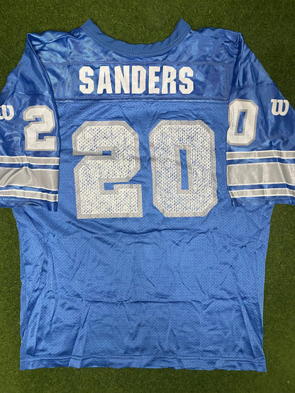 90s Detroit Lions - Barry Sanders #20 - Wilson - Vintage NFL Jersey (Youth XL)