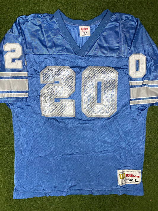 90s Detroit Lions - Barry Sanders #20 - Wilson - Vintage NFL Jersey (Youth XL) Gametime Vintage