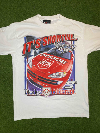 2001 Bill Elliott - Double Sided - Dodge - Vintage NASCAR Tee Shirt (Medium) - Gametime Vintage