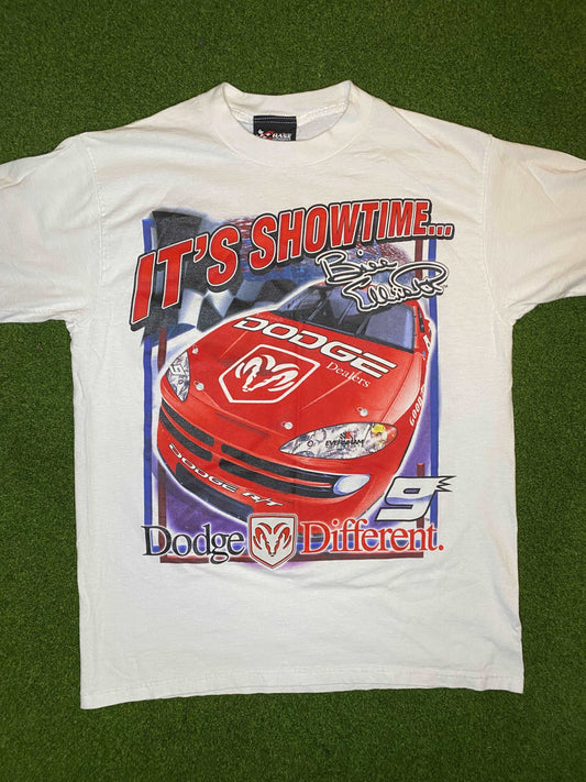 2001 Bill Elliott - Double Sided - Dodge - Vintage NASCAR Tee Shirt (Medium) Gametime Vintage