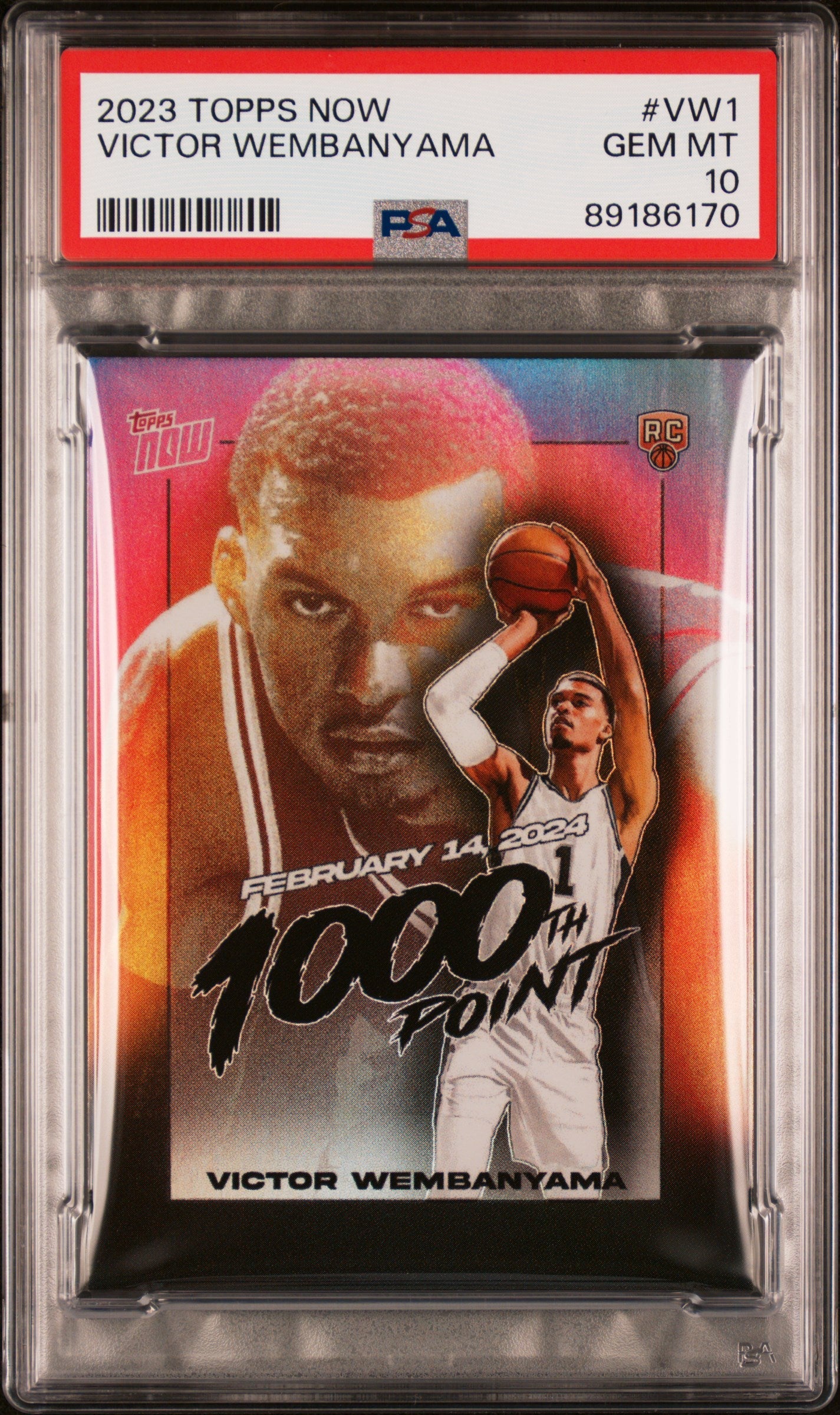 Graded 2023 Topps Now Victor Wembanyama #VW1 Rookie RC Basketball Card PSA 10 Gem Mint