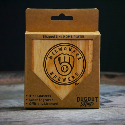 Milwaukee Brewers Dugout Mug® Wood Coaster