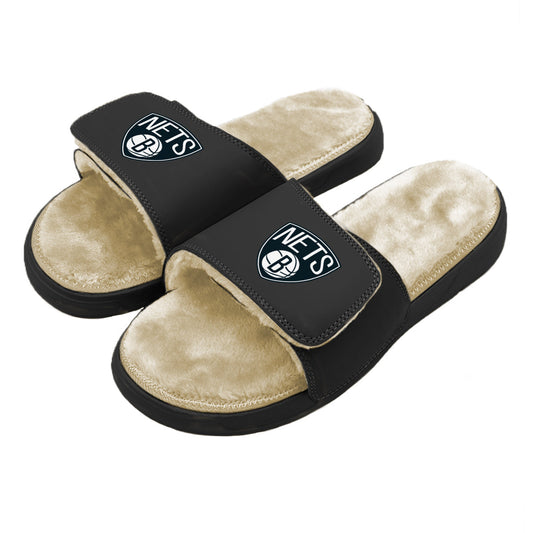 Brooklyn Nets Primary Tan Fur Slides