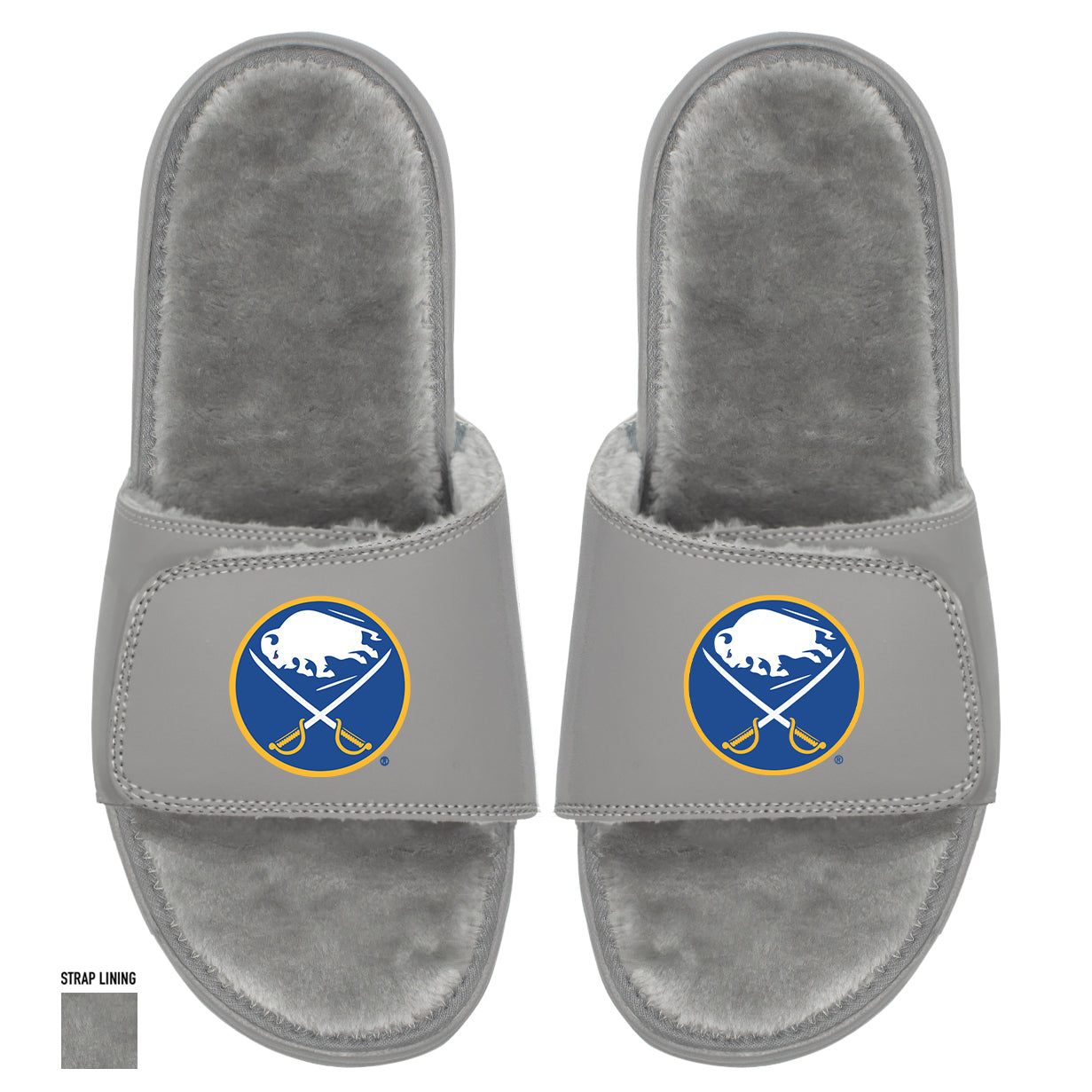 Buffalo Sabres Primary Grey Fur Slides