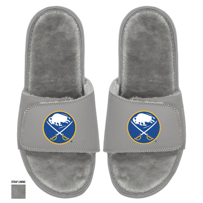 Buffalo Sabres Primary Grey Fur Slides