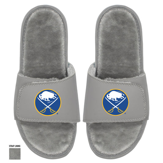 Buffalo Sabres Primary Grey Fur Slides
