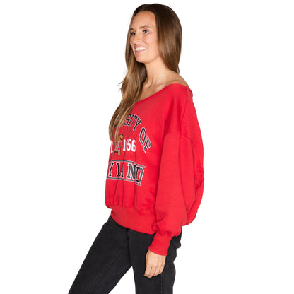 Maryland Terps Off the Shoulder Sweatshirt