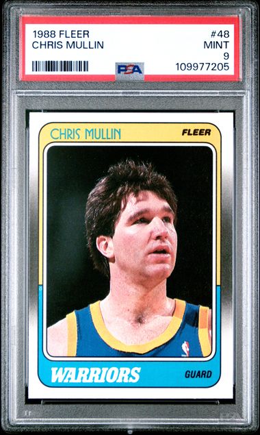 Graded 1988 Fleer Chris Mullin #48 Basketball Card PSA 9 Mint
