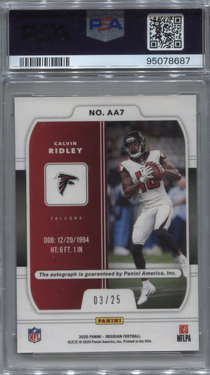 2020 Panini Obsidian Calvin Ridley Aurora Auto Green /25 PSA 10