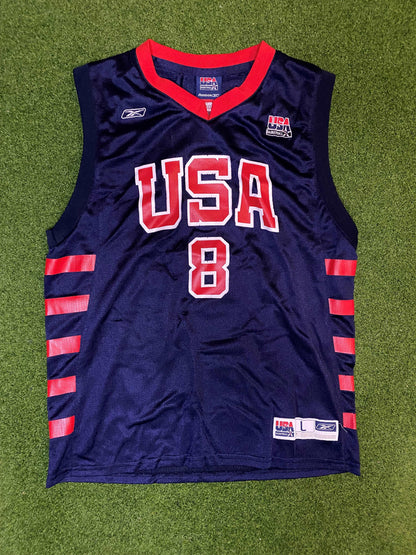 2004 Team USA - Carmelo Anthony #8 - Reebok - Vintage USA Basketball Jersey (Youth Large)