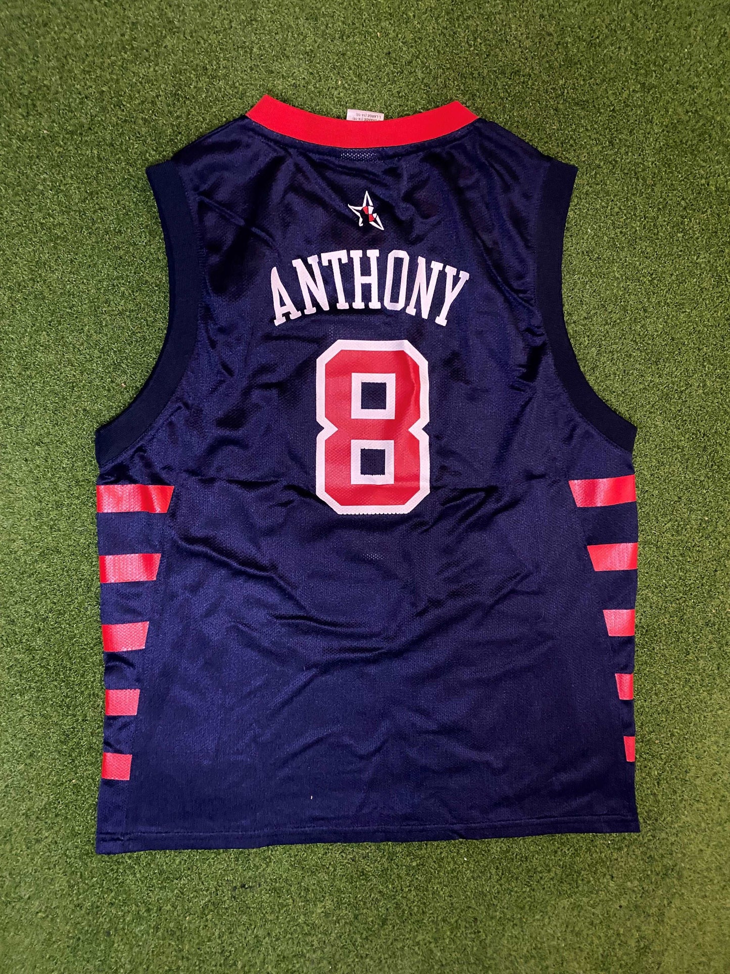 2004 Team USA - Carmelo Anthony #8 - Reebok - Vintage USA Basketball Jersey (Youth Large)