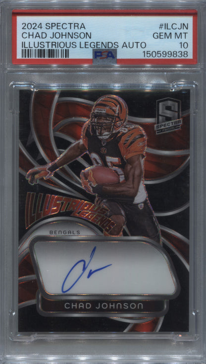 2024 Panini Spectra Chad Johnson Illustrious Legends Auto /99 PSA 10 Bengals