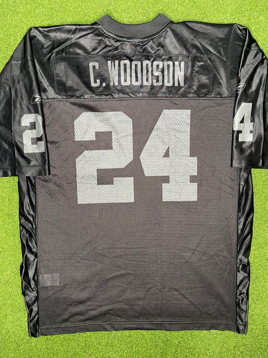 2002-2005 Oakland Raiders - Charles Woodson #24 - Vintage NFL Jersey (XL)