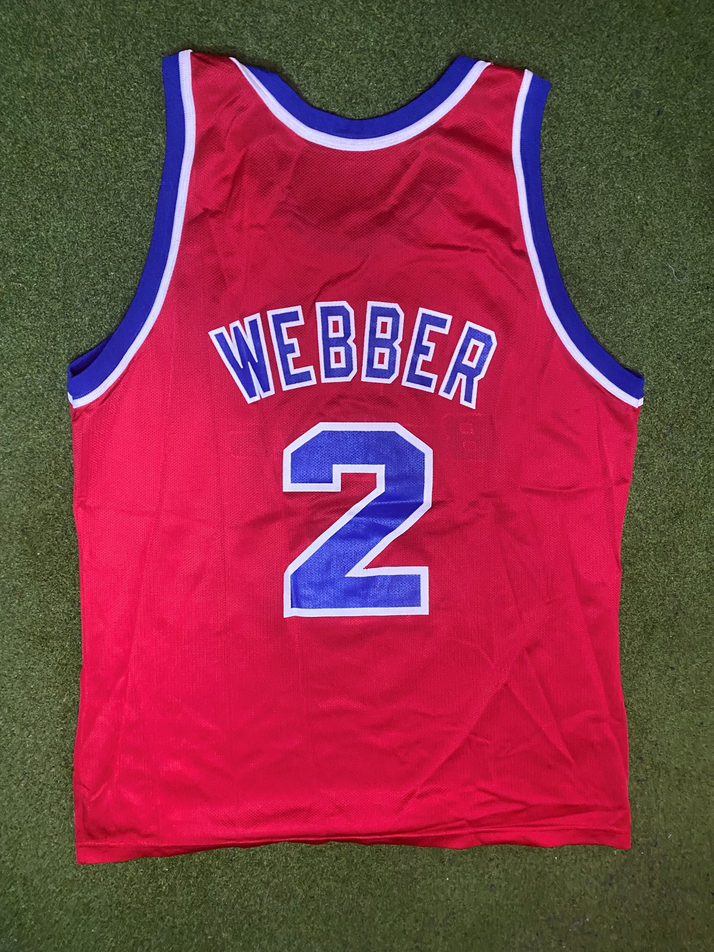 90s Washington Bullets - Chris Webber #2 - Champion - Vintage NBA Jersey (44)