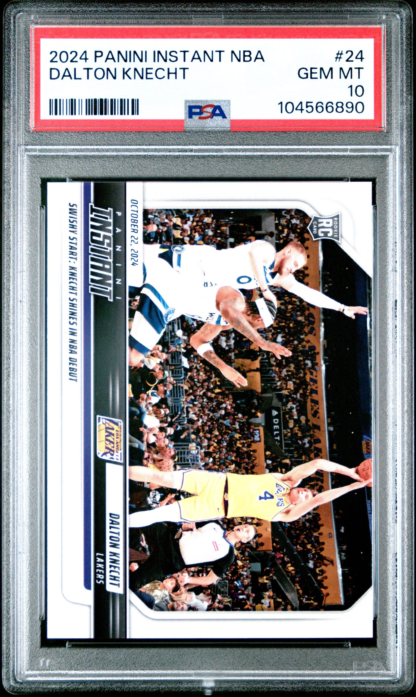 Graded 2024 Panini Instant NBA Dalton Knecht #24 Rookie RC Basketball Card PSA 10 Gem Mint