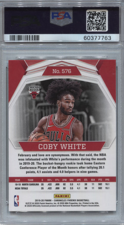 2019-20 Panini Chronicles Phoenix Coby White Rookie #576 PSA 10