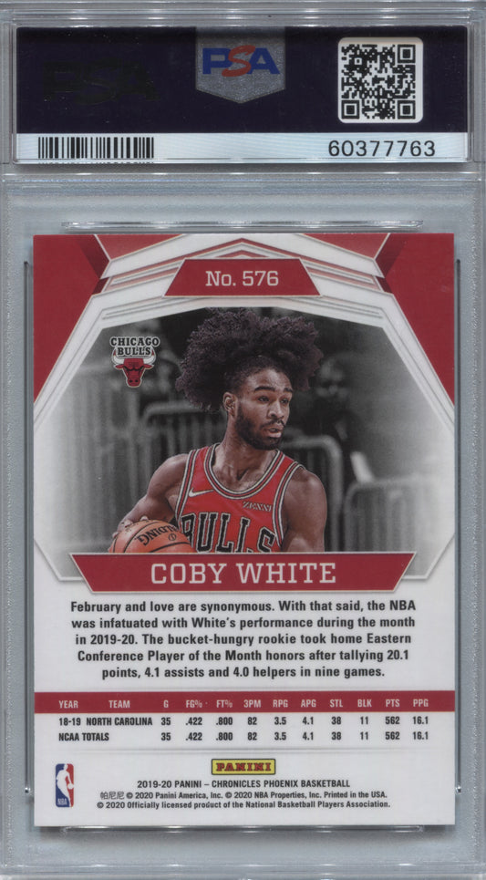 2019-20 Panini Chronicles Phoenix Coby White Rookie #576 PSA 10