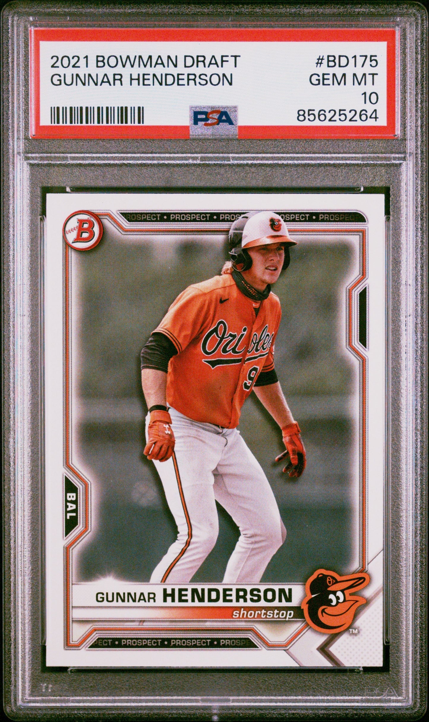 Graded 2021 Topps Bowman Draft Gunnar Henderson #BD175 Rookie RC Baseball Card PSA 10 Gem Mint