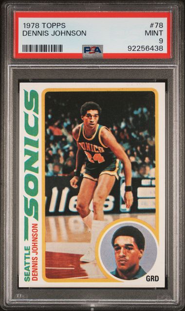 Graded 1978 Topps Dennis Johnson #78 Rookie RC Basketball Card PSA 9 Mint