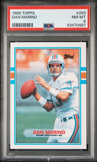 Graded 1989 Topps Dan Marino #293 Football Card PSA 8 NM-MT