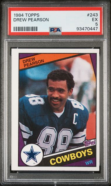 Graded 1984 Topps Drew Pearson #243 Football Card PSA 5 Excellent